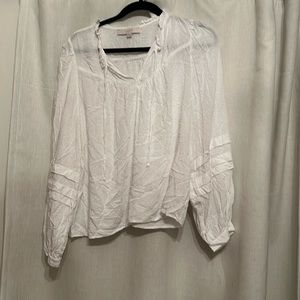 Loft beautiful White blouse with Swiss dots